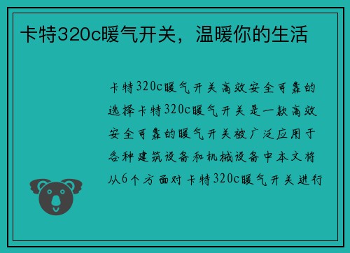 卡特320c暖气开关，温暖你的生活